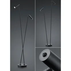 Tom LED-gulvlampe, 2 lyskilder, sort