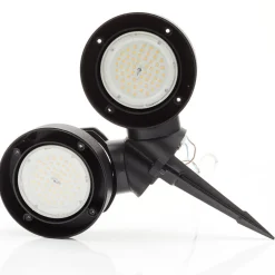 Tommy-EL spydspot rundt sort/frostet, 2 x 10 W CCT