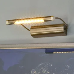 Tommy LED-billedlampe, messingfarvet, batteridrevet