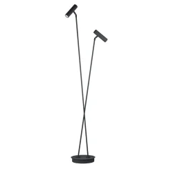Tom Pro LED-gulvlampe, sort, 2 lyskilder, CCT, dæmper