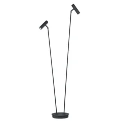 Tom Pro LED-gulvlampe, sort, 2 lyskilder, CCT, dæmper