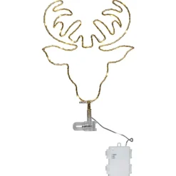 Topsy LED-julestjerne, hjortehoved, batteridrift