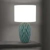 Tortuga bordlampe, grøn/hvid, højde 49,5 cm, keramik/lin