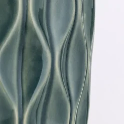 Tortuga bordlampe, grøn/hvid, højde 49,5 cm, keramik/lin