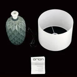 Tortuga bordlampe, grøn/hvid, højde 49,5 cm, keramik/lin