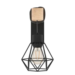 Townshend væglampe, bredde 14 cm, sort/eg