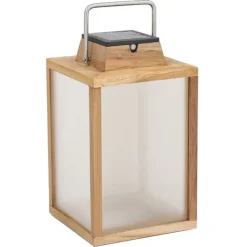 Tradition teak LED-solcellelanterne Højde 40 cm