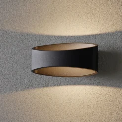 Trame LED-væglampe, oval form i sort