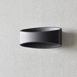 Trame LED-væglampe, oval form i sort