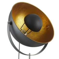 Trebenet gulvlampe Lenn, sort-guld