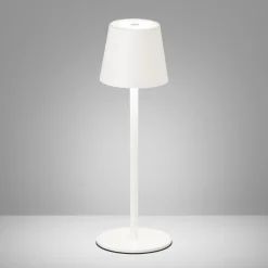 Tropea LED-bordlampe med batteri, sandet hvid