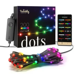 Twinkly Dots LED-lyskæde RGB, sort, IP44, 10 m