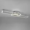 Twister LED-loftlampe, drejelig, fjernbetj. nikkel