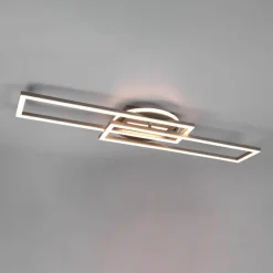 Twister LED-loftlampe, drejelig, fjernbetj. nikkel