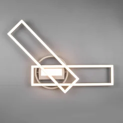 Twister LED-loftlampe, drejelig, fjernbetj. nikkel