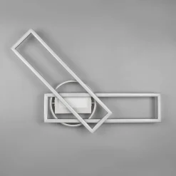 Twister LED-loftlampe, drejelig, fjernbetj. nikkel