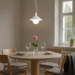 Udendørs hængelampe Enduro, hvid, stål, glas, IP44, E27
