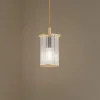 Udendørs hængelampe Nora, guld/transparent, IP44, glas