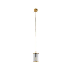 Udendørs hængelampe Nora, guld/transparent, IP44, glas