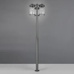 Udendørslampe Sambesi, H 240 cm, antracit, skumringssensor