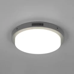 Udendørs LED-væglampe Bermejo, rund, sensor, CCT, antracit