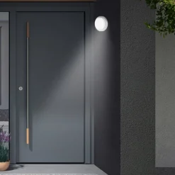 Udendørs LED-væglampe Dortmund Ø17cm sølv