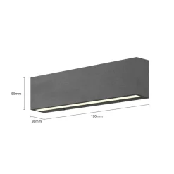 Udendørs LED-væglampe Elvira, antracit, metal, varmhvid, IP65