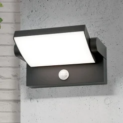 Udendørs LED-væglampe Ginger, sensor, antracit, IP54