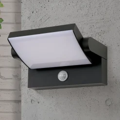 Udendørs LED-væglampe Ginger, sensor, antracit, IP54