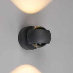 Udendørs LED-væglampe, grafit, op & ned, CCT, dæmpbar, aluminium