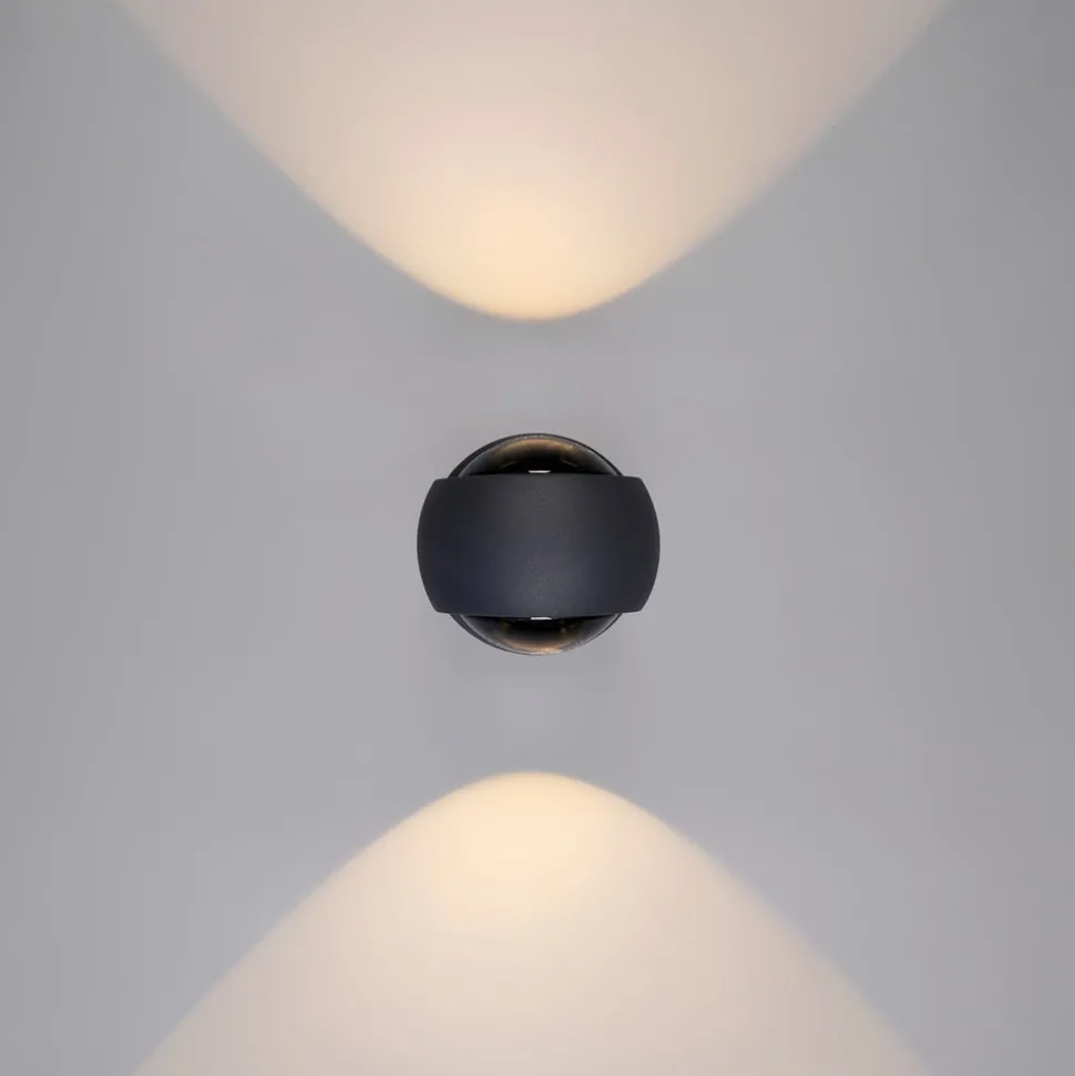 Udendørs LED-væglampe, grafit, op & ned, CCT, dæmpbar, aluminium