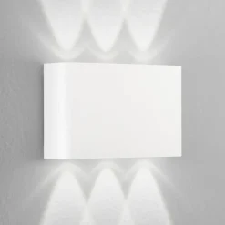 udendørs LED-væglampe KLEIN, hvid, bredde 16 cm, plast