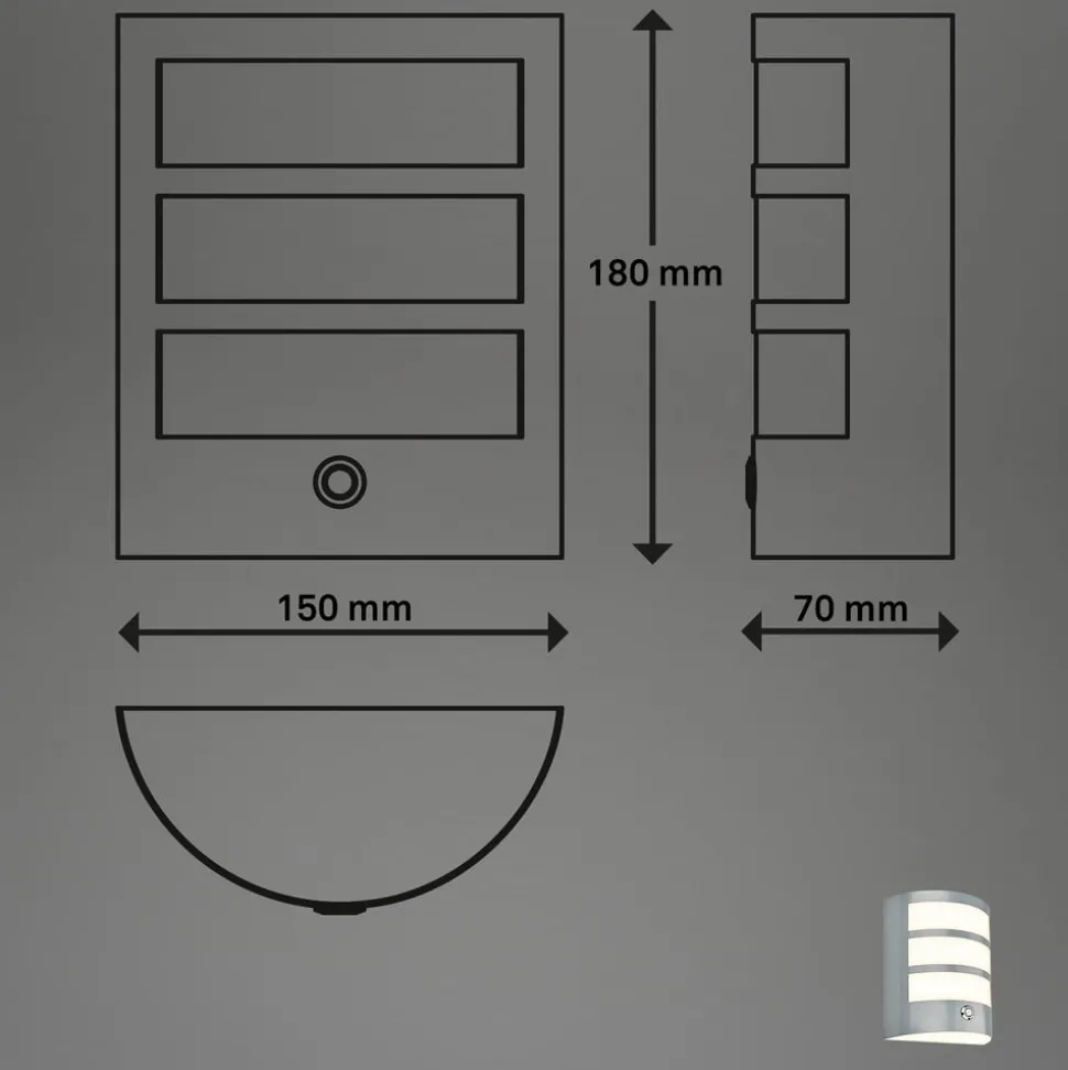 Udendørs LED-væglampe 3793014, kromfarvet, dæmpbar, IP44