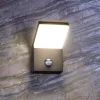 Udendørs LED-væglampe med sensor Tucanae, grå, højde 22 cm, IP54