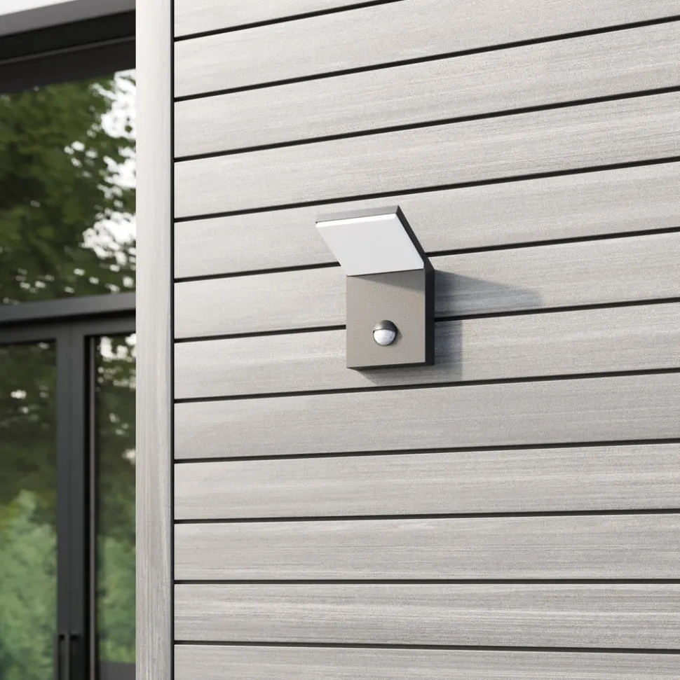 Udendørs LED-væglampe Nevio, metal, antracit, sensor