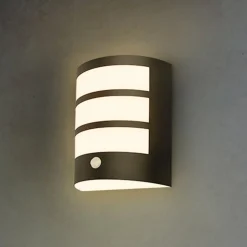 Udendørs LED-væglampe 3795015, sort, sensor, IP44