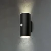 Udendørs LED-væglampe 3787015, sort, sensor, op/ned