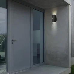 Udendørs LED-væglampe 3787015, sort, sensor, op/ned