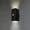 Udendørs LED-væglampe, sort, sensor, op/ned
