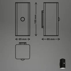 Udendørs LED-væglampe, sort, sensor, op/ned