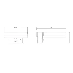 Udendørs LED-væglampe 36507 sort, sensor, plast