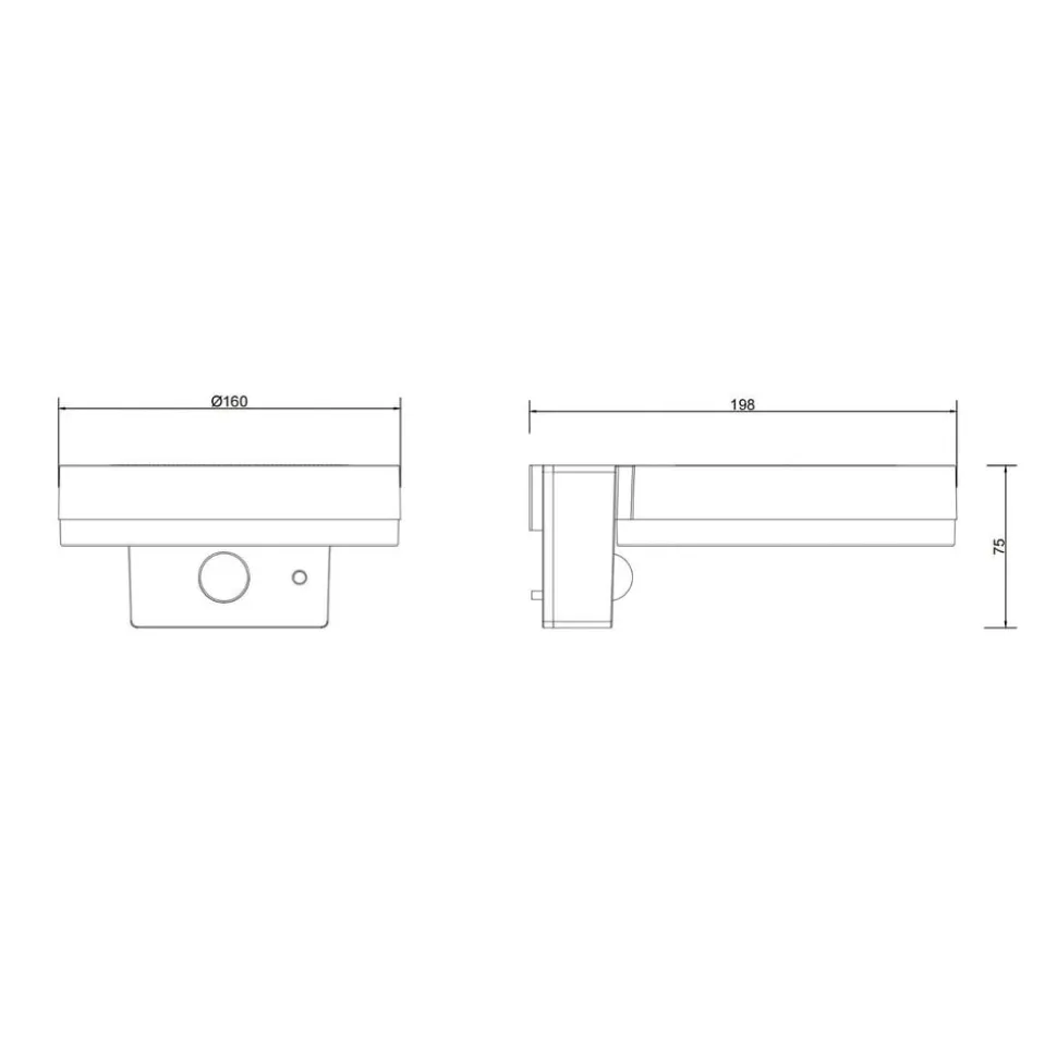 Udendørs LED-væglampe 36507 sort, sensor, plast