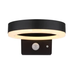 Udendørs LED-væglampe 36507 sort, sensor, plast