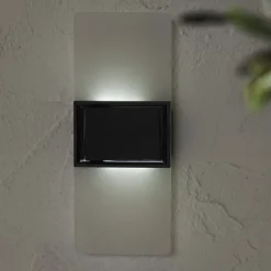 Udendørs LED-væglampe Wally, 20x8 cm hvid frostet CCT