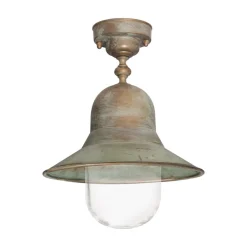 Udendørs loftlampe Campanula 2095, antik messing, Ø 29 cm IP44