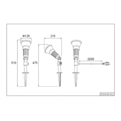 Udendørs spotlampe Caceres, sort, plast, IP44, vipbar