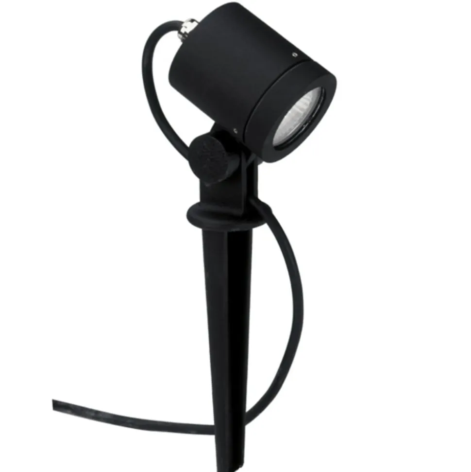 Udendørs spotlampe 626, sort, drejelig, jordspyd