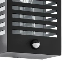 Udendørs væglampe Alamonte 3, sort, med sensor