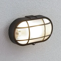 Udendørs væglampe Alisha, oval, sort