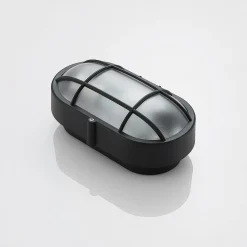 Udendørs væglampe Alisha, oval, sort